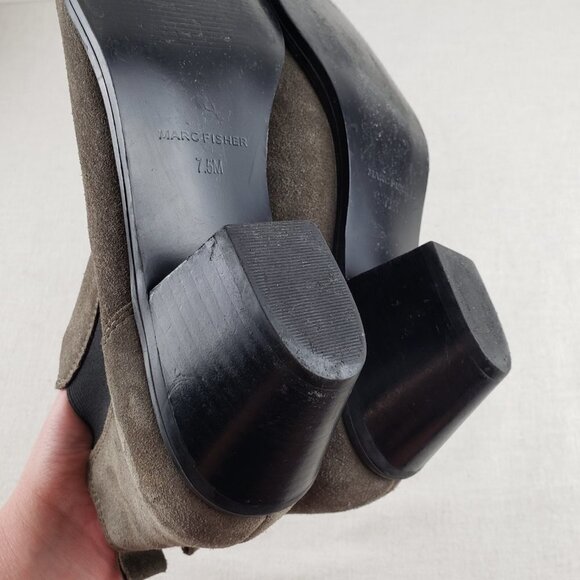 Marc Fisher Jayli Chelsea Booties Gray Suede Block Heel Womens Size 7.5 - Picture 6 of 11
